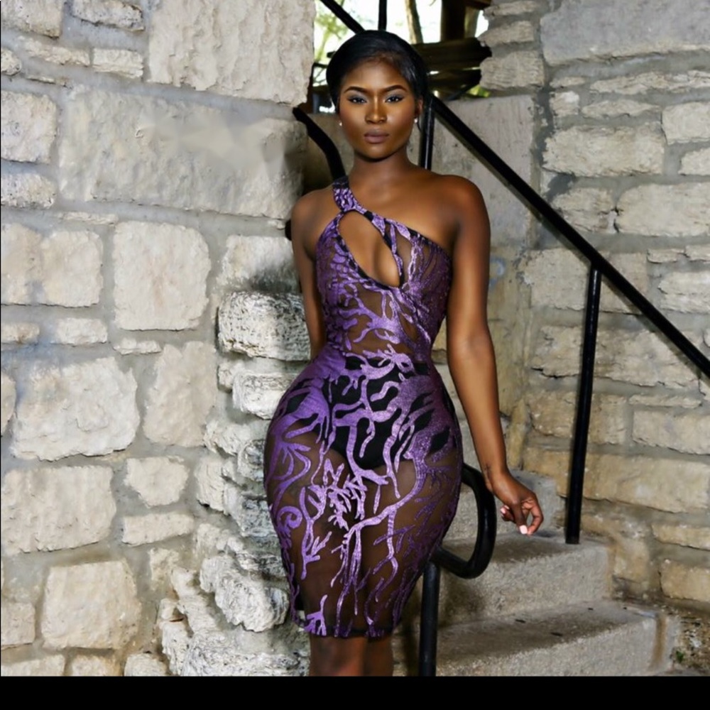 Custom made sheer one shoulder dress!